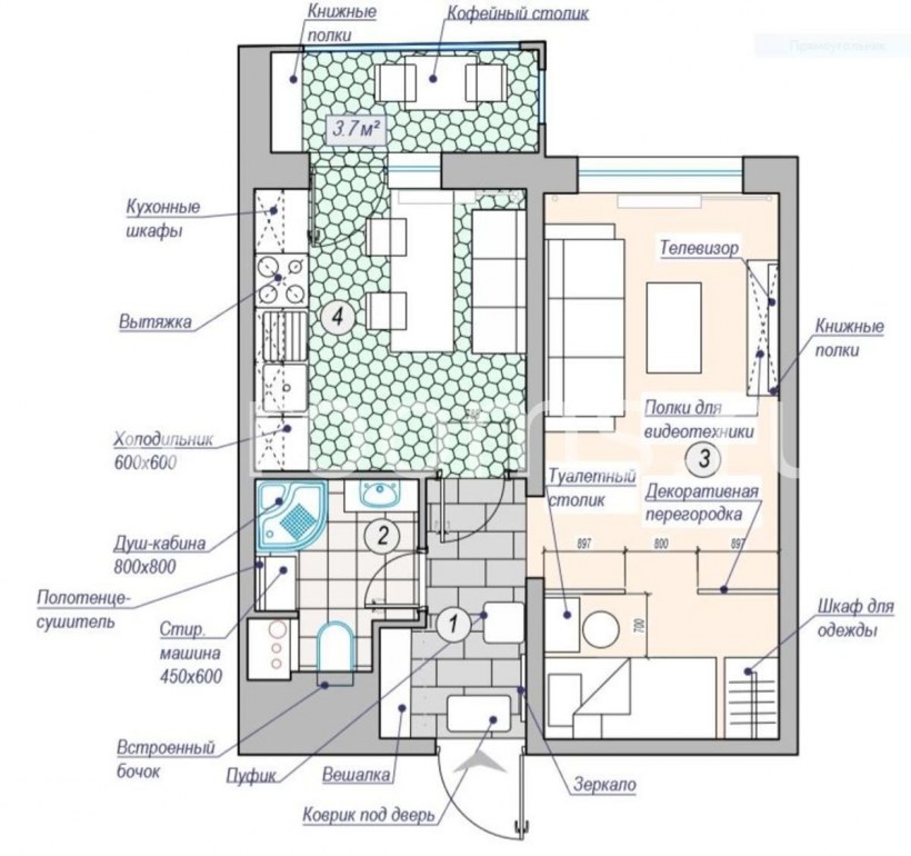Планировка квартиры с галереей