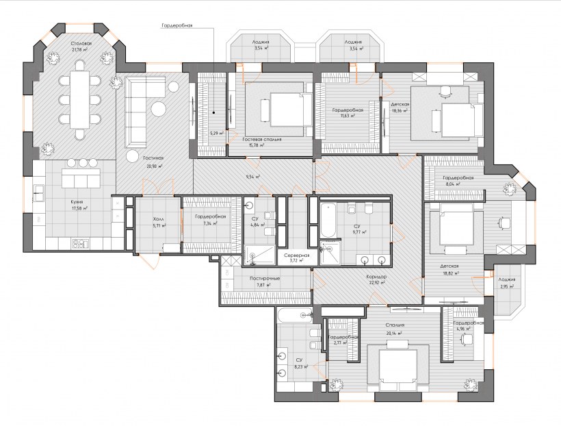 План элитной квартиры