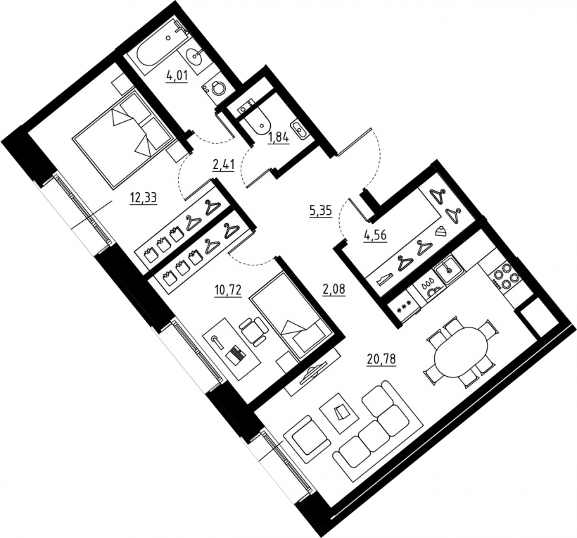 Многокомнатные квартиры планировка