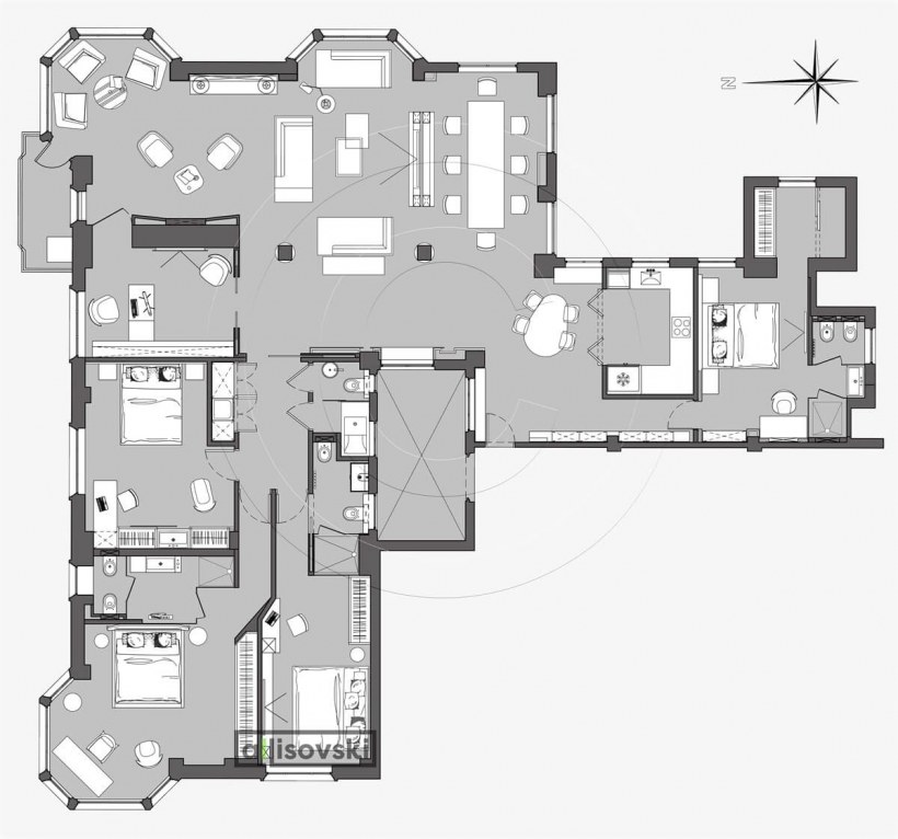Многокомнатные квартиры планировка