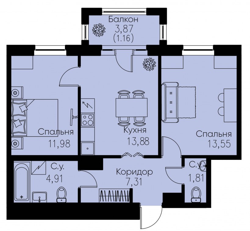 Семикомнатная квартира планировка