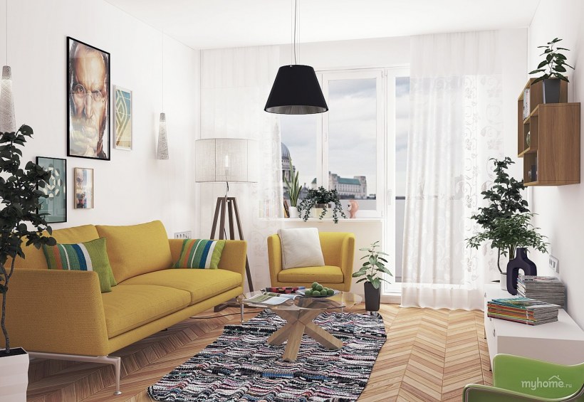 Гостиная-спальня 15м2 икея