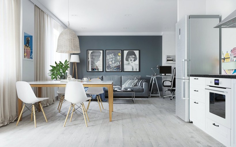 Кухня гостиная икеа 20м