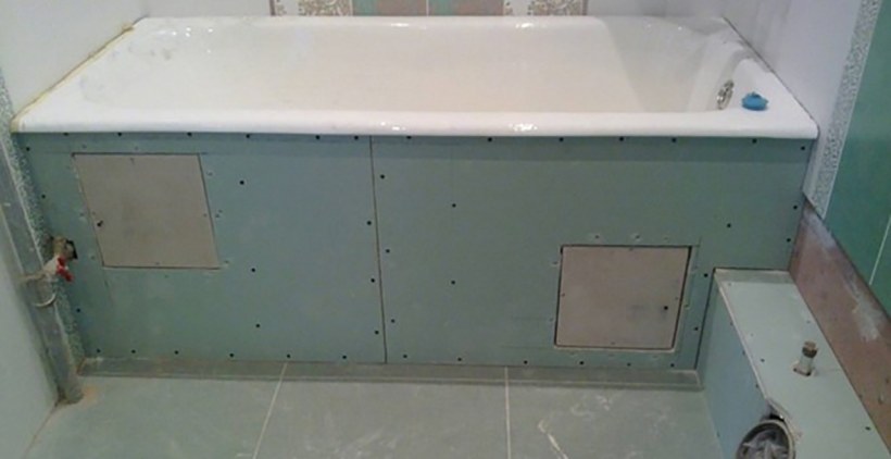 Экран под ванную из гипсокартона