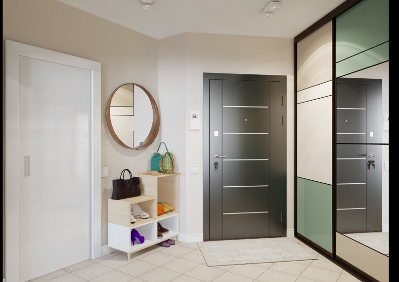 Шкаф купе в скандинавском стиле в прихожую