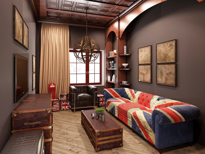 Интерьер узкой гостиной 18 кв.м