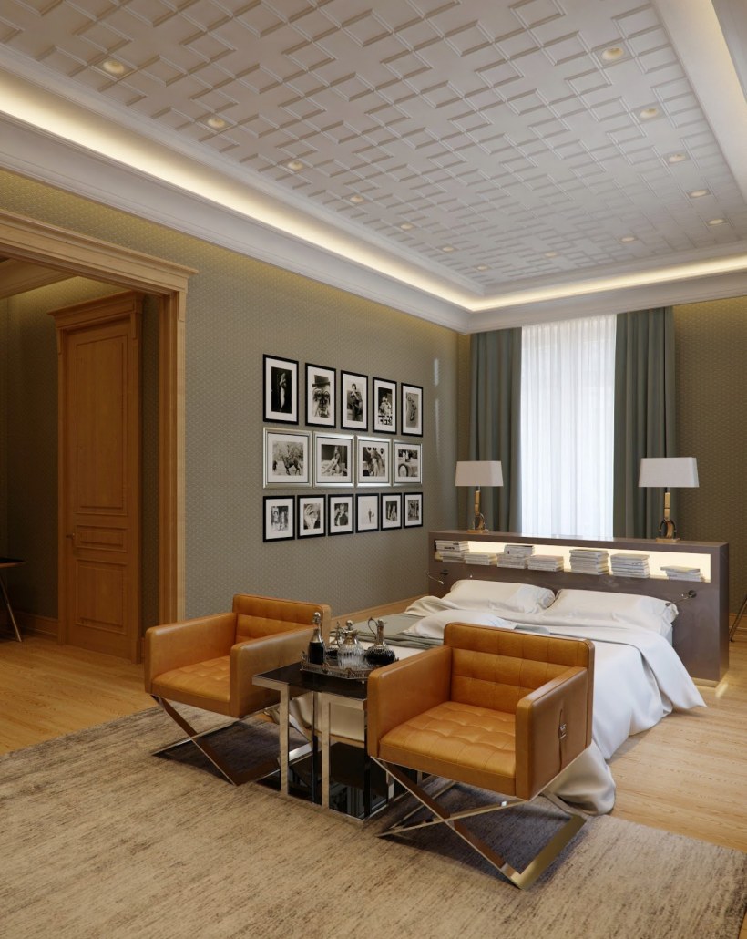 Спальня в коричневых тонах