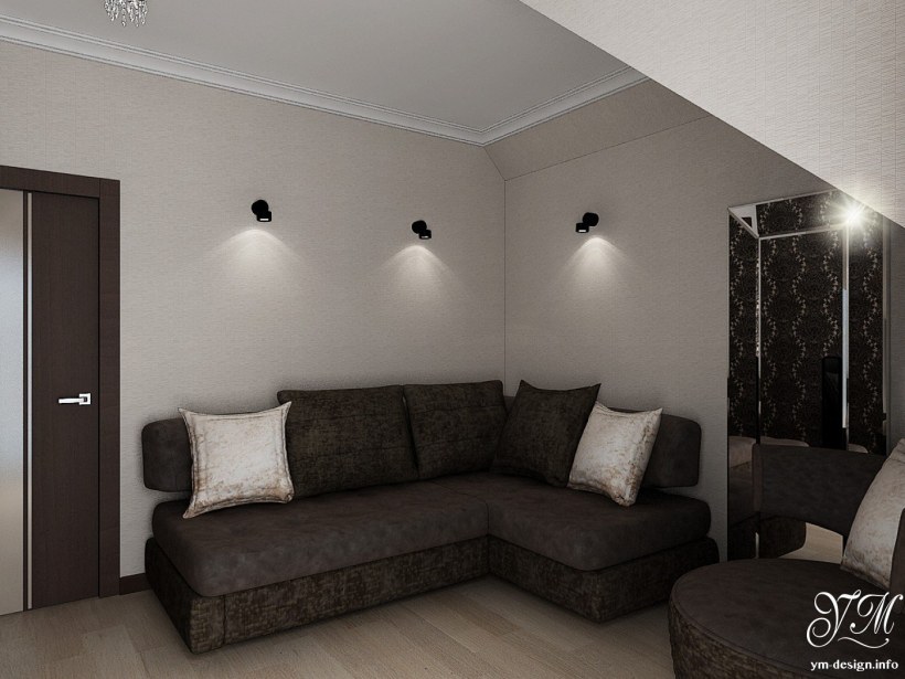 Зал гостиная в пастельных тонах