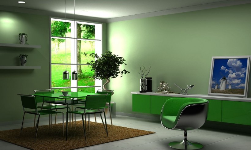 Зеленый интерьер