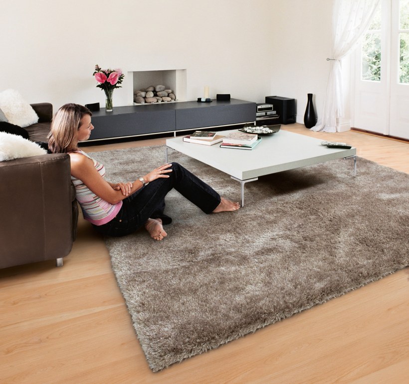 Ковер с длинным ворсом в интерьере