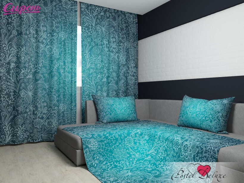 Шторы цвета морской волны