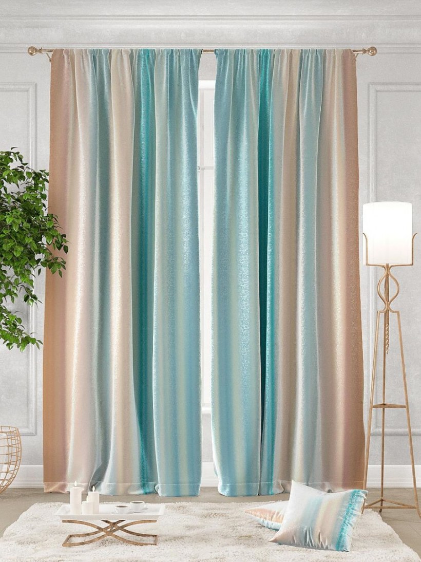 Комплект штор ТОМДОМ Аквир 300х260см, бежевый