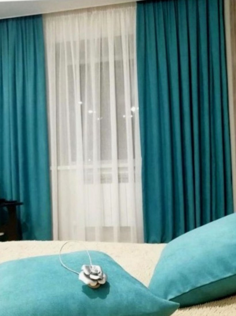 Шторы канвас изумруд