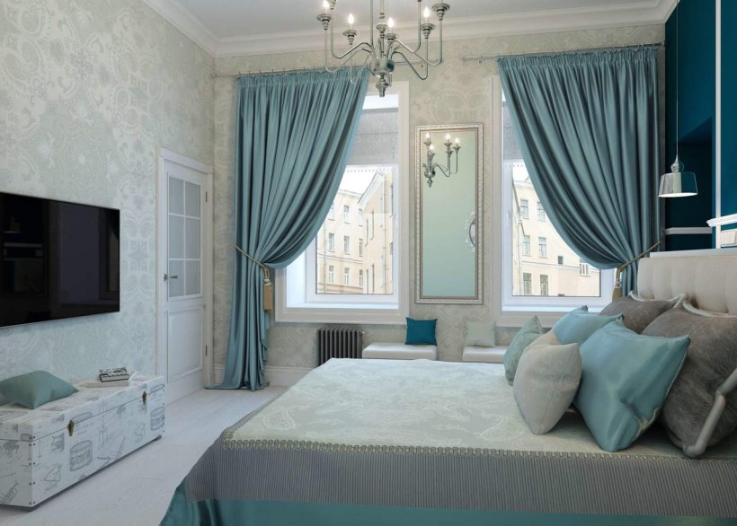 Шторы ТОМДОМ бирюза