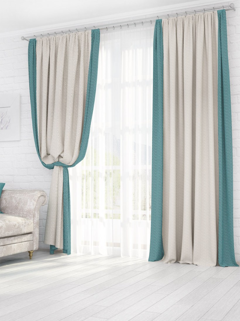 Комплект штор Параскева Маргарита 1 270х400см, бирюзовый