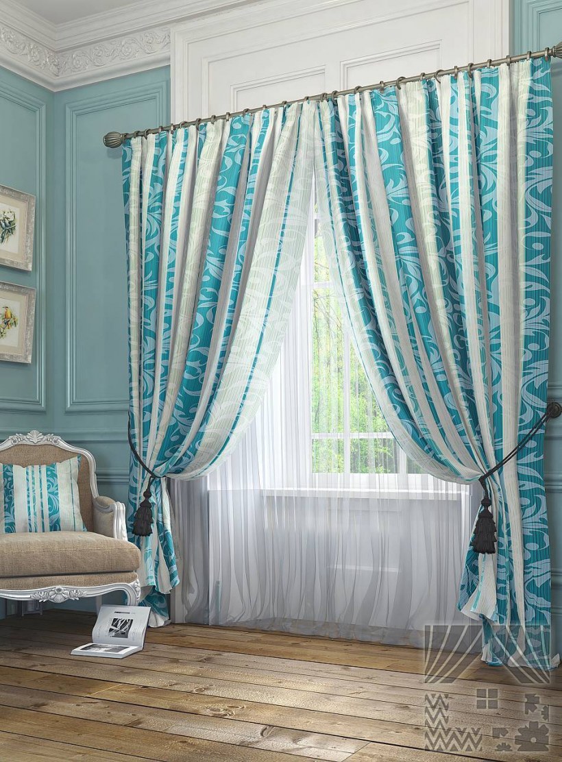 Бирюзовые шторы