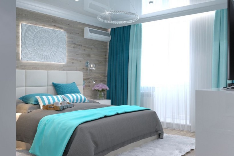 Спальня бирюза