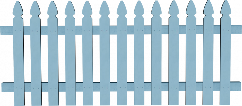 Забор из штакетника на прозрачном фоне
