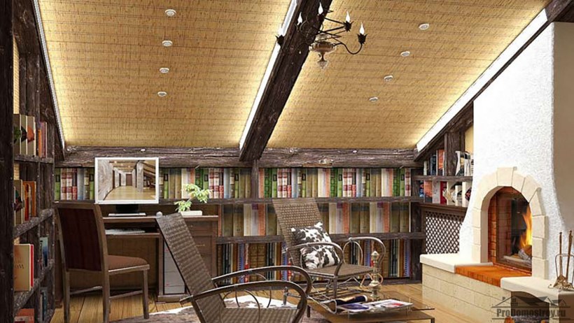 Отделка балок на потолке в деревянном доме