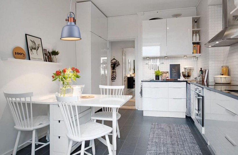 Белая кухня икеа Сканди стиль