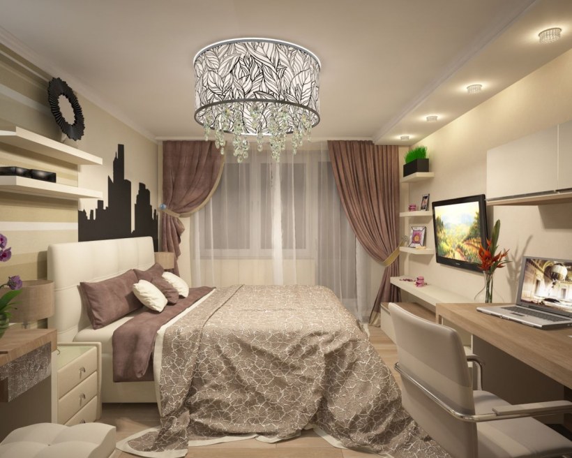 Стильная спальня для молодой пары