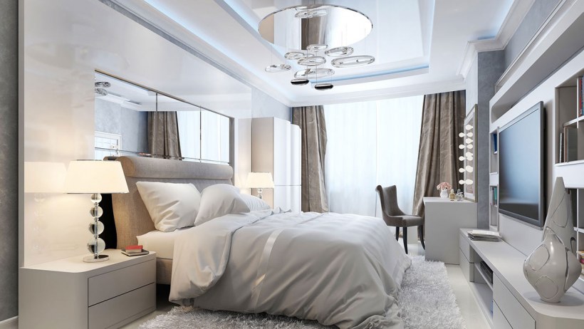 Современная спальня для молодой пары