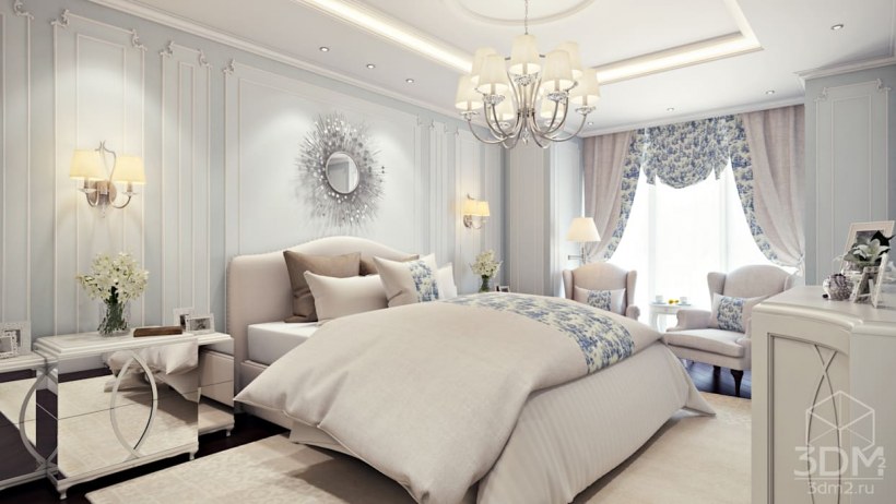 Яркая спальня для молодой пары