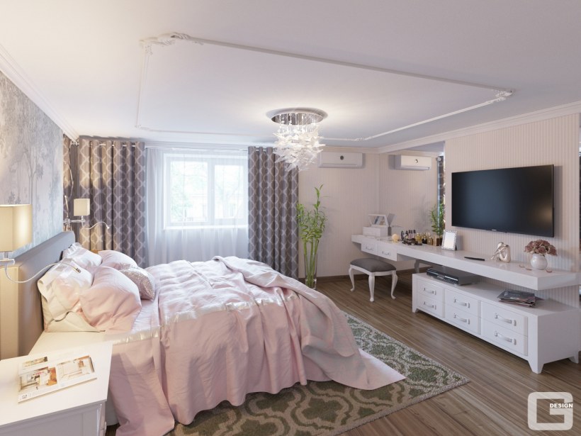 Семья в спальне