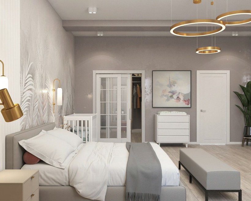 Визуализация светлой спальни