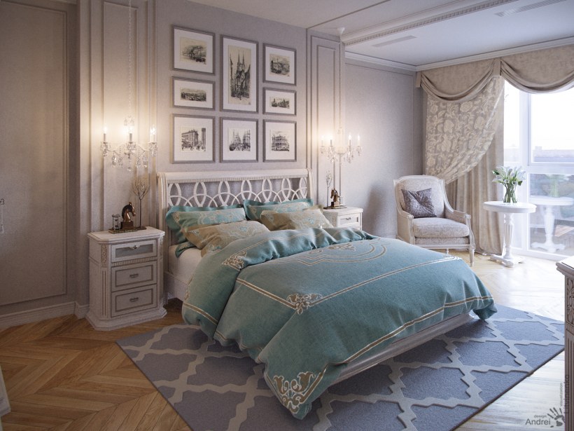 Спальня ар деко светлая