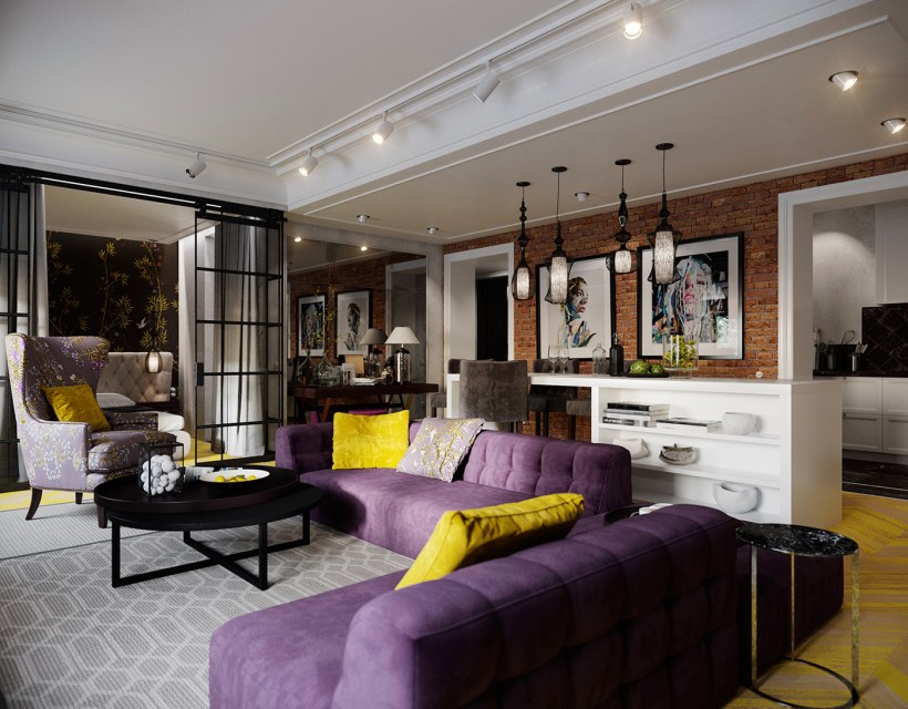 Гламурный лофт в интерьере городской квартиры