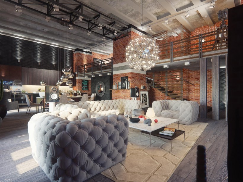 Интерьеры лофт лакшери