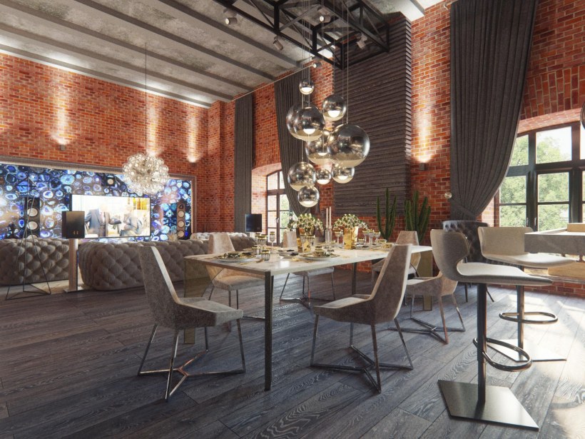 Кухня гостинная 20кв м лофт