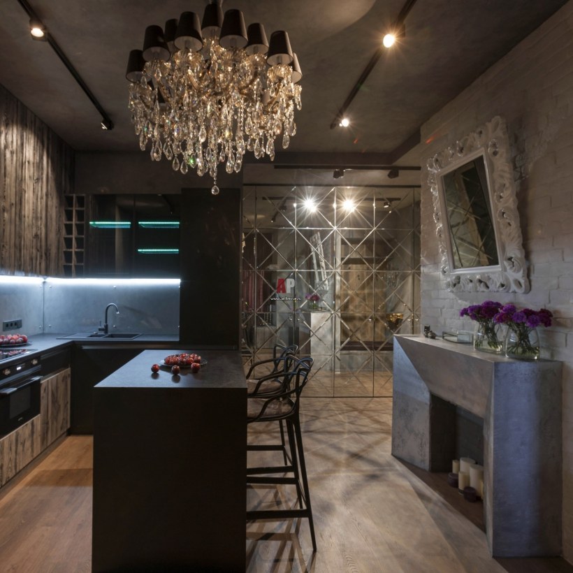Кухня в стиле гламур