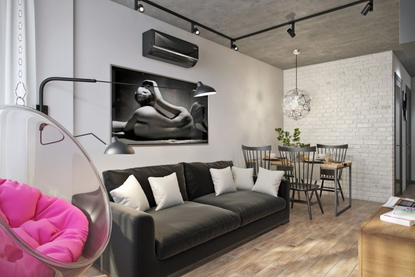 Дизайнерские квартиры 50 кв в стиле лофт