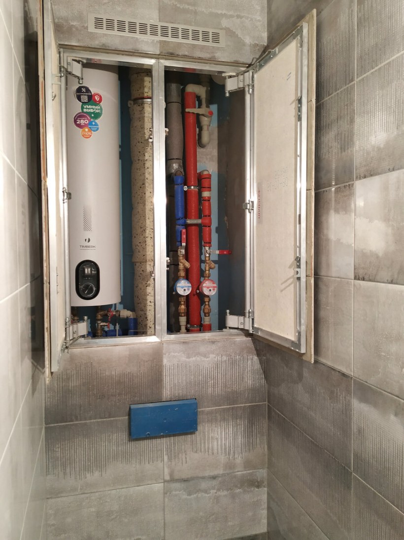 Перенос полотенцесушителя в ванной