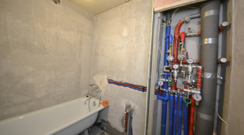 Разводка труб водопровода в ванной