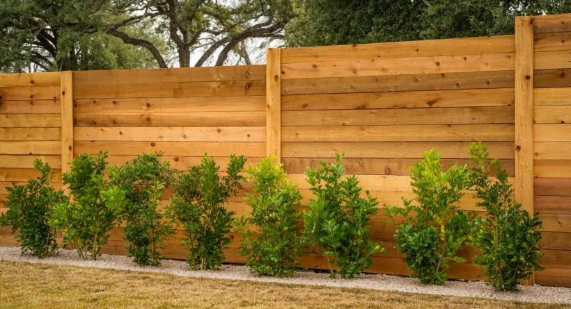 Зеленый деревянный забор