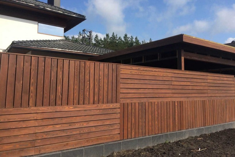 Забор деревянный диагональный