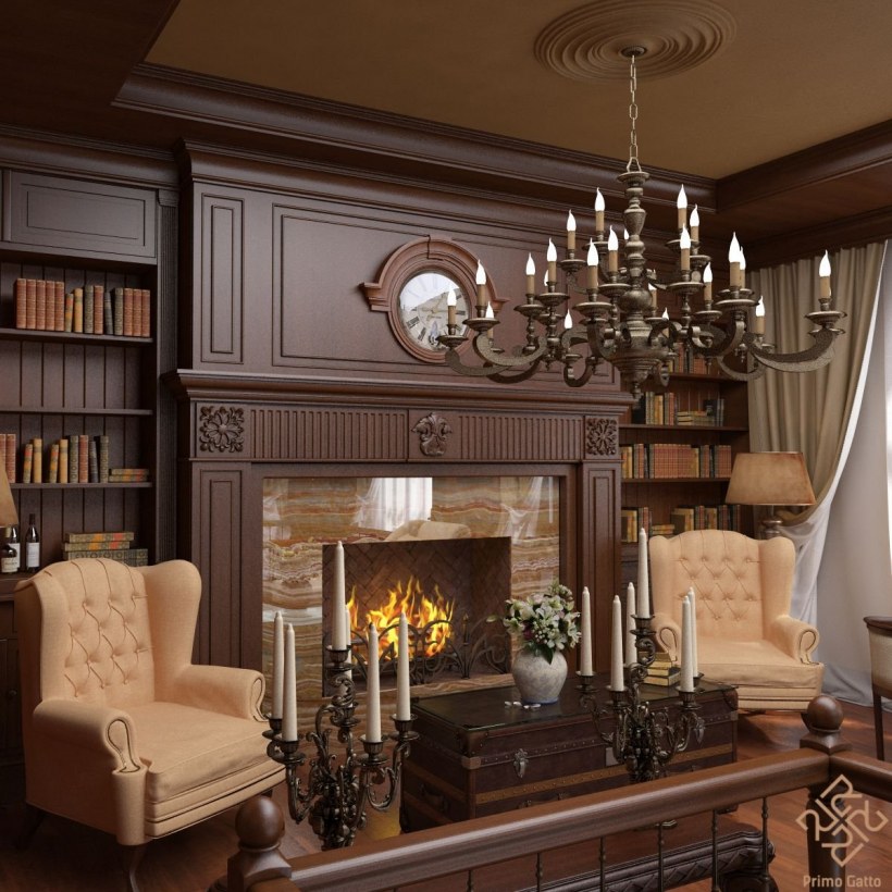Камин в английском стиле