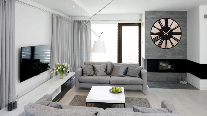 Гостиная в серо белых тонах