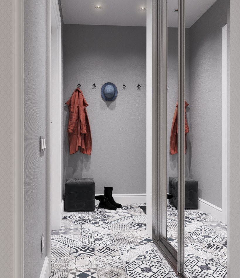 Прихожая в серых тонах