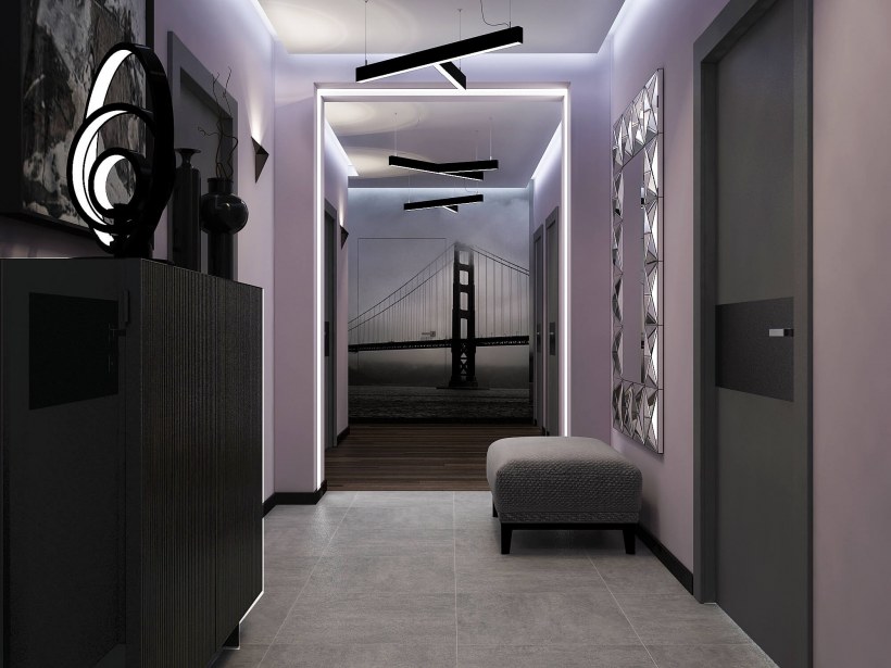 Прихожая в серых тонах