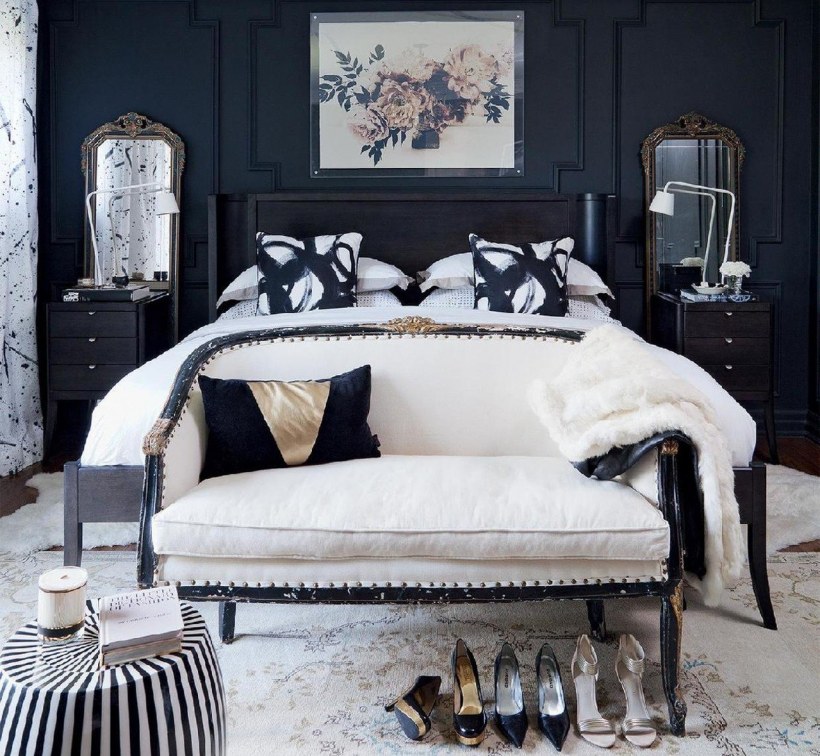 Спальня в черно белом стиле