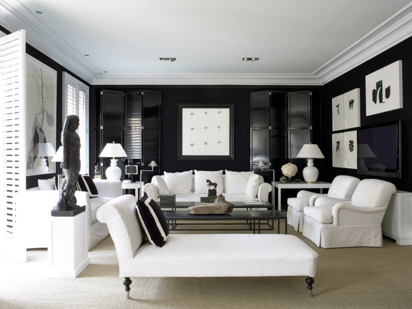 Интерьер в черно белых тонах