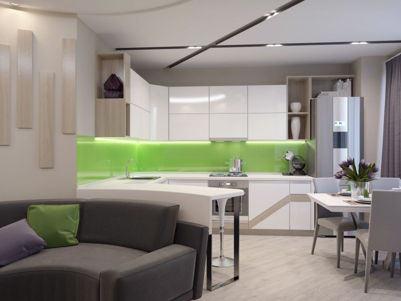 Кухня гостиная малогабаритная