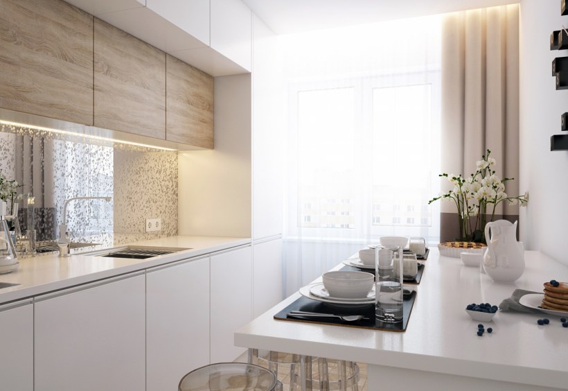 Кухня-гостиная в минималистическом стиле