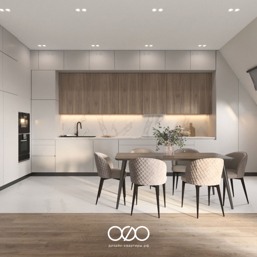 Дизайн на трехкомнатную квартиру в белом цвете