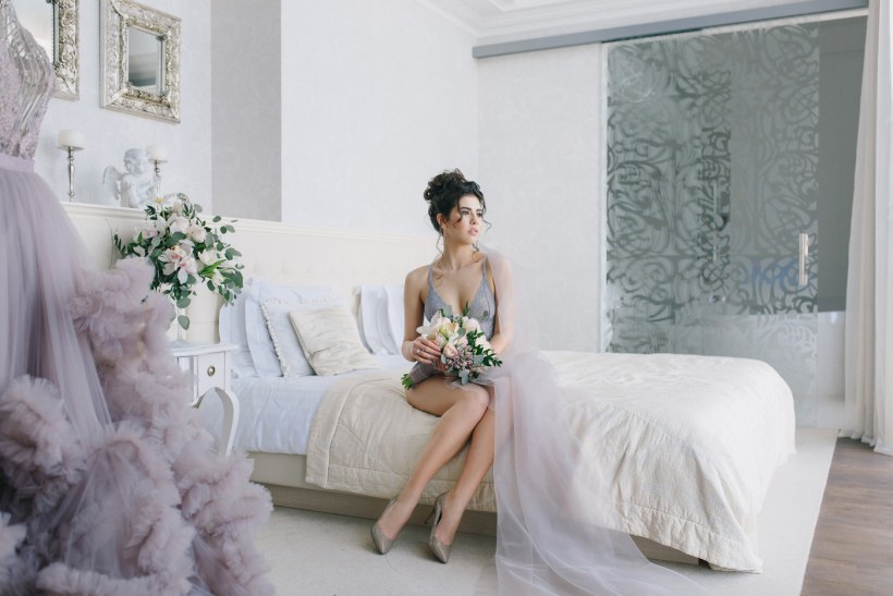 Будуарное платье красное