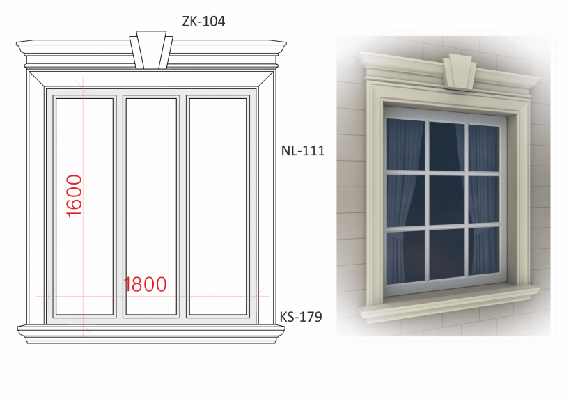 Фасадный декор обрамление окон